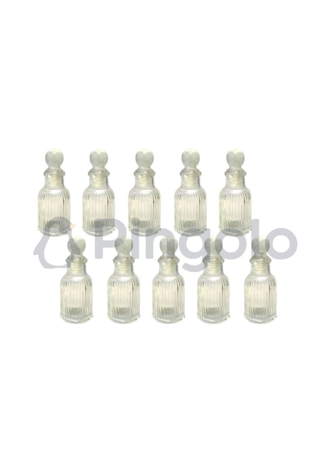 Hürrem Çizgili Cam Şişe Söz, Nişan, Nikah, Düğün Hediyelik 10 Adet