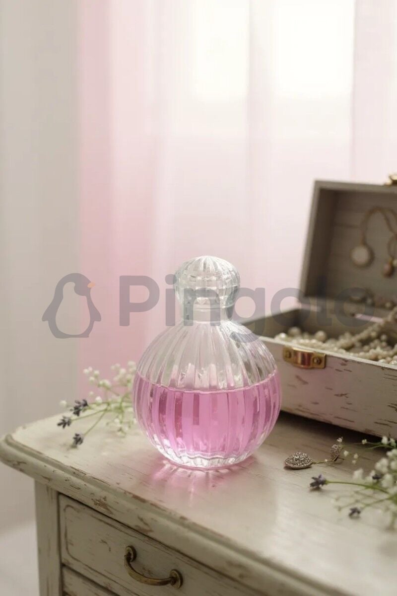 Çizgili Damla Cam Şişe Söz, Nişan, Nikah, Düğün Hediyelik 10 Adet