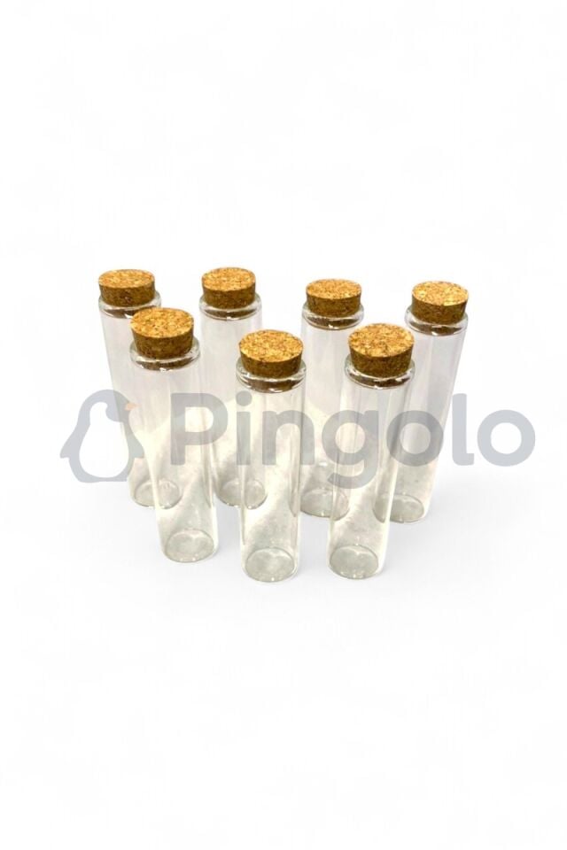 Mantar Kapaklı Cam Şişe 8 cm Nişan, Nikah, Düğün Hediyelik 50 Adet