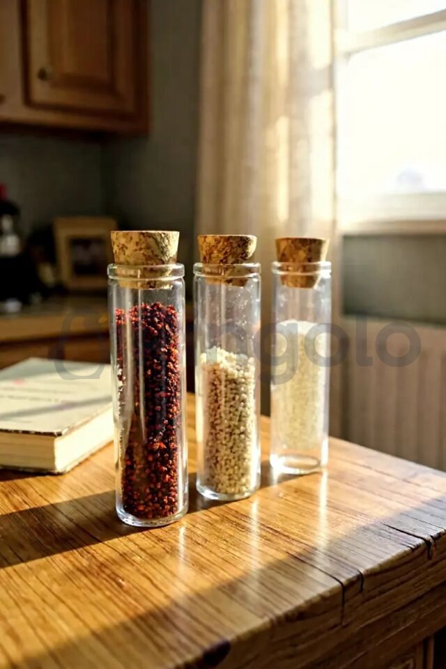 Mantar Kapaklı Cam Şişe 8 cm Nişan, Nikah, Düğün Hediyelik 50 Adet