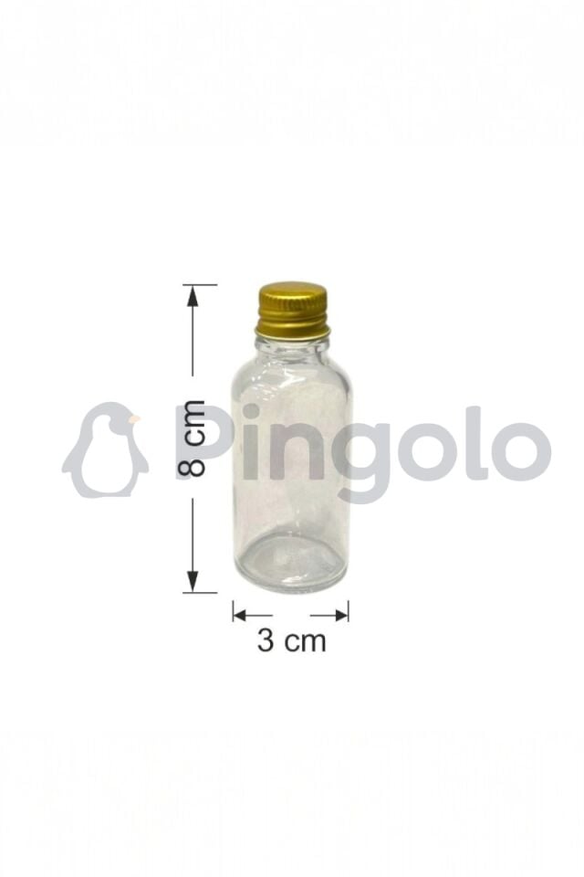 30cc Gold Kapak Cam Şişe Söz, Nişan, Nikah, Düğün Hediyelik 10 Adet