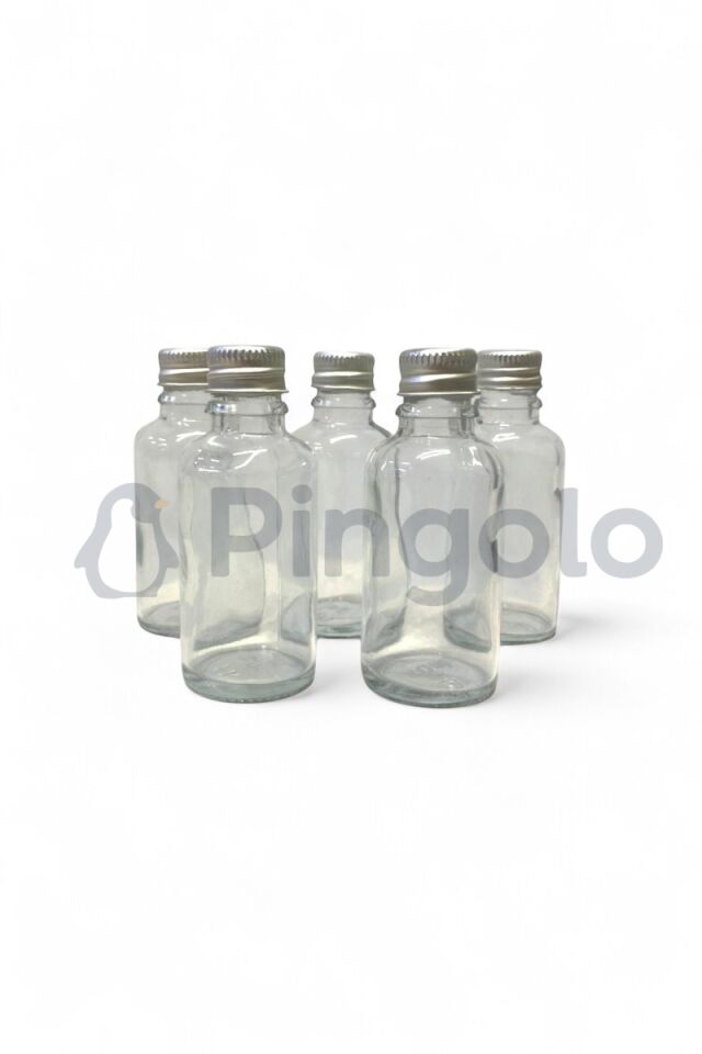 10 Adet Söz, Nişan, Nikah, Düğün Hediyelik 30cc Gümüş Kapak Cam Şişe