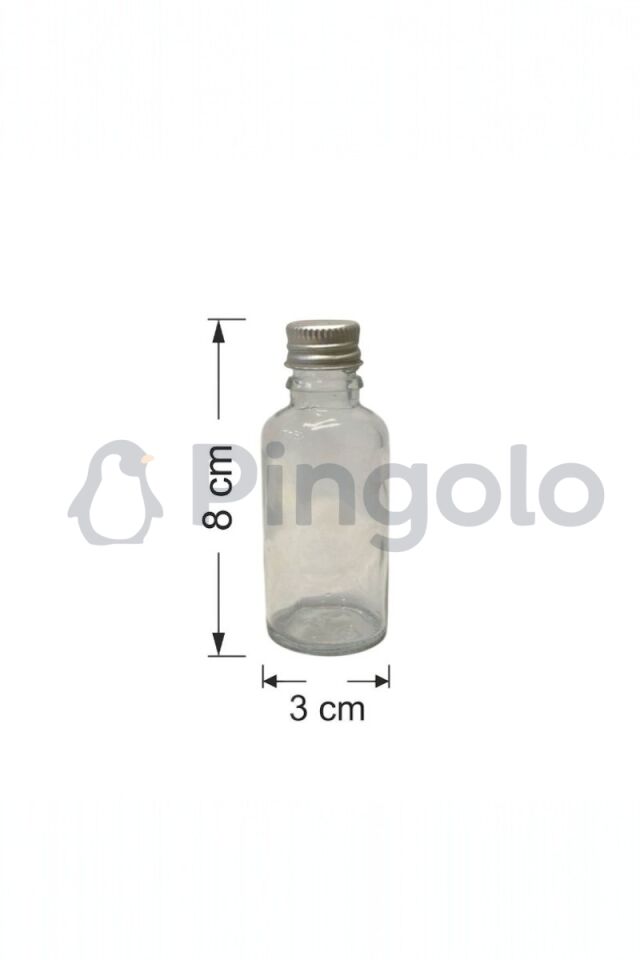 30cc Gümüş Kapak Cam Şişe Söz, Nişan, Nikah, Düğün Hediyelik 10 Adet