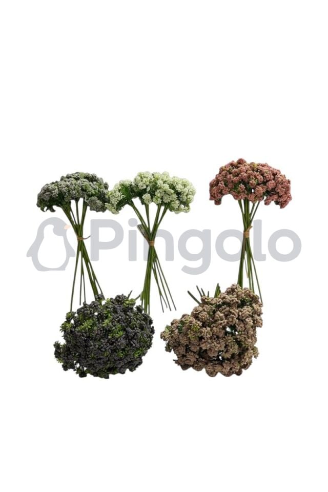 Sedum Cipso 9 Dallı Yapay Çiçek PNG-501 Gri