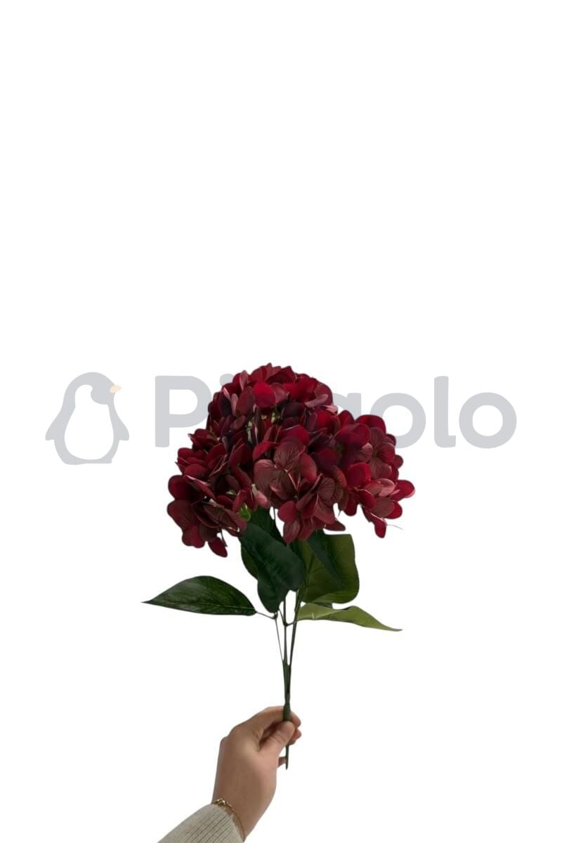 Ortanca 5 Dallı Yapay Çiçek PNG-505 Bordo