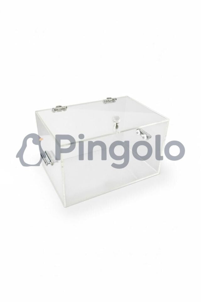 Orta Boy Şeffaf Akrilik Pleksi Hediye Nişan Bohçası Sandığı