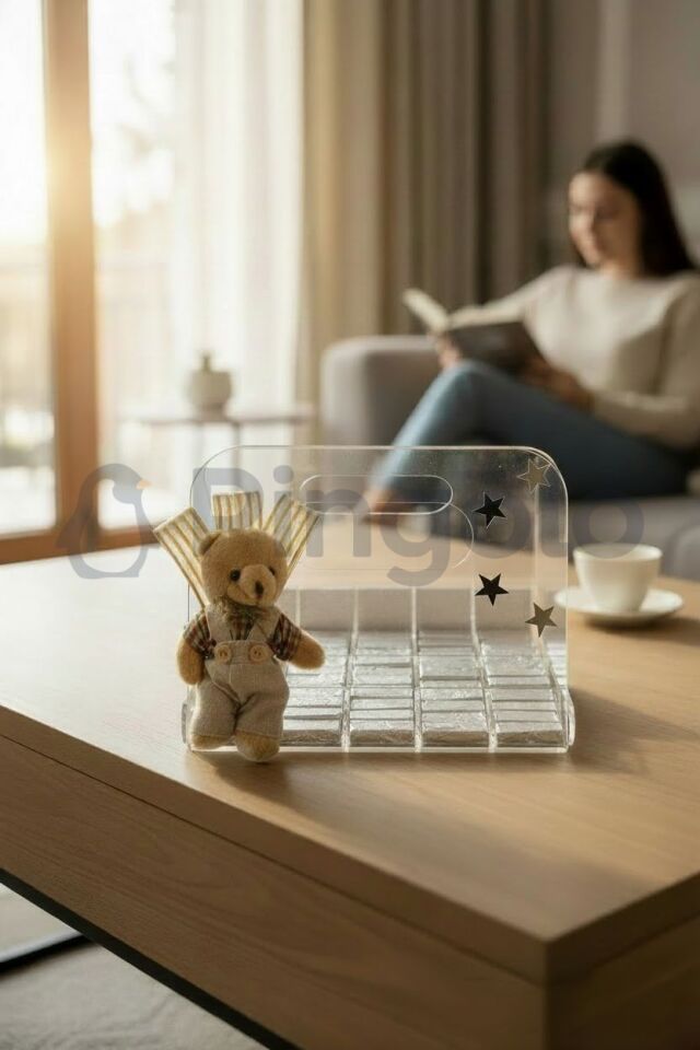 Şeffaf Akrilik Çikolata İkram Sunum Tepsisi (Boş) 16x21cm